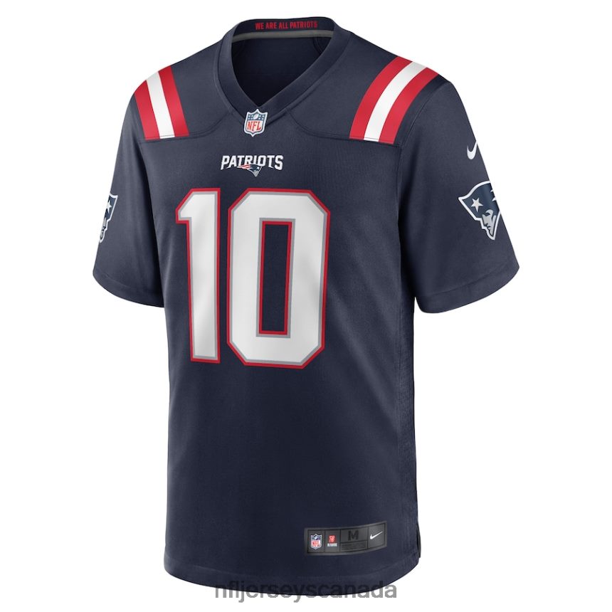 Men New England Patriots Mac Jones Nike Navy Player Game Jersey Clothing NFL TBXFR6361