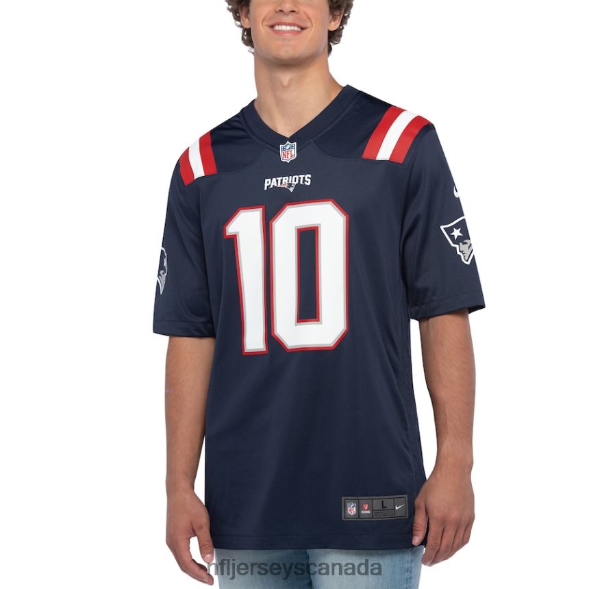 Men New England Patriots Mac Jones Nike Navy Player Game Jersey Clothing NFL TBXFR6361