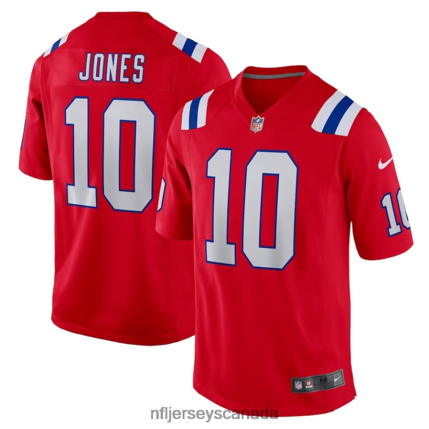 Men New England Patriots Mac Jones Nike Red Game Jersey Clothing NFL TBXFR63549