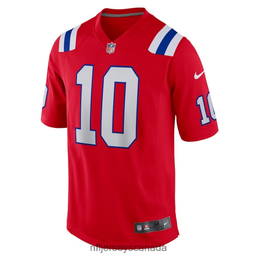 Men New England Patriots Mac Jones Nike Red Game Jersey Clothing NFL TBXFR63549
