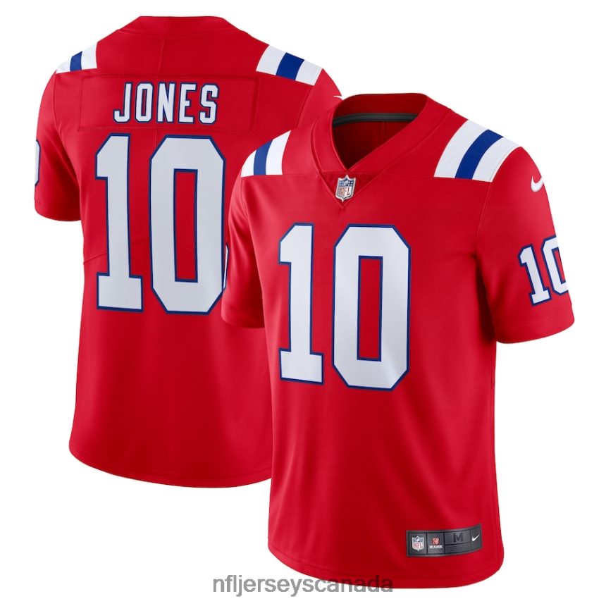 Men New England Patriots Mac Jones Nike Red Vapor Limited Jersey Clothing NFL TBXFR62346