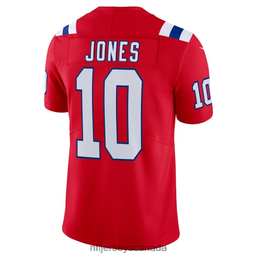 Men New England Patriots Mac Jones Nike Red Vapor Limited Jersey Clothing NFL TBXFR62346