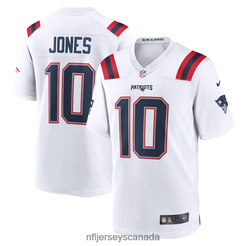 Men New England Patriots Mac Jones Nike White Player Game Jersey Clothing NFL TBXFR6937