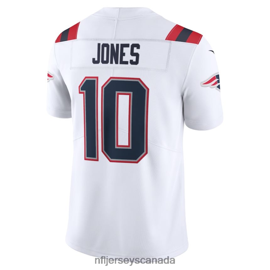 Men New England Patriots Mac Jones Nike White Vapor Limited Jersey Clothing NFL TBXFR62058