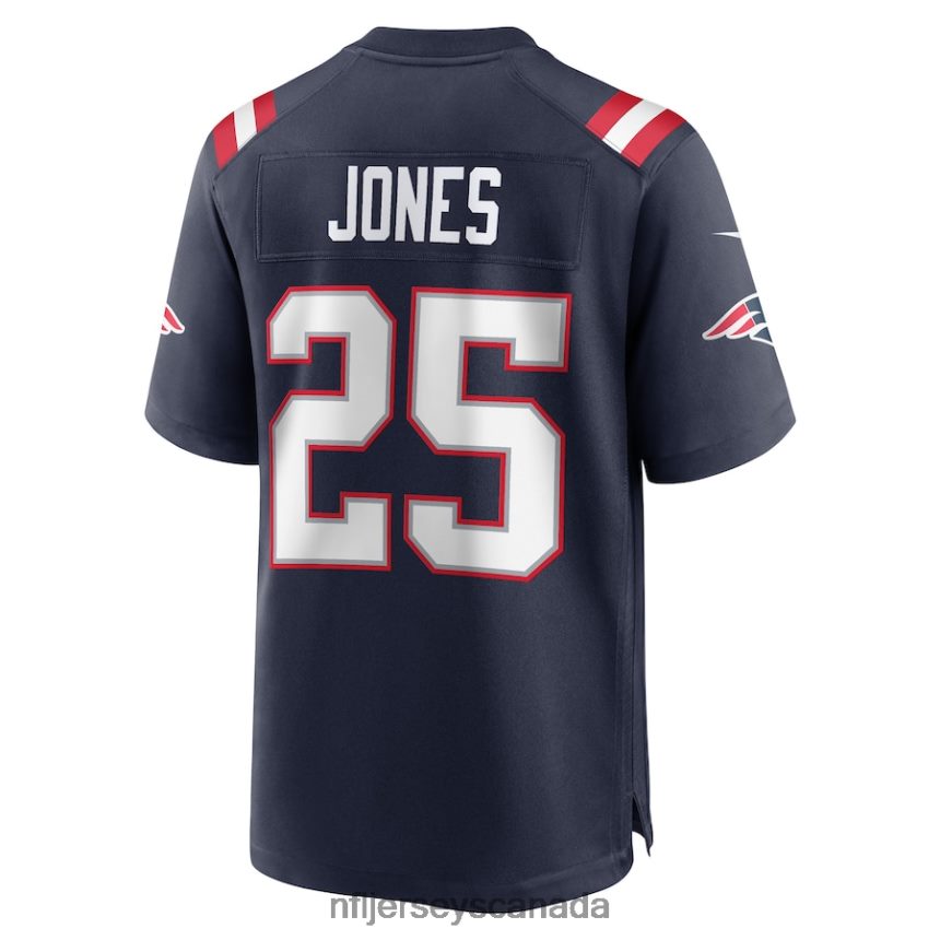 Men New England Patriots Marcus Jones Nike Navy Game Player Jersey Clothing NFL TBXFR6943