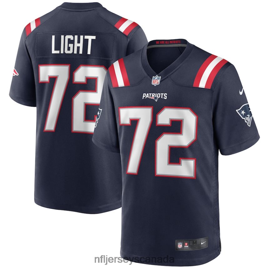 Men New England Patriots Matt Light Nike Navy Game Retired Player Jersey Clothing NFL TBXFR63158