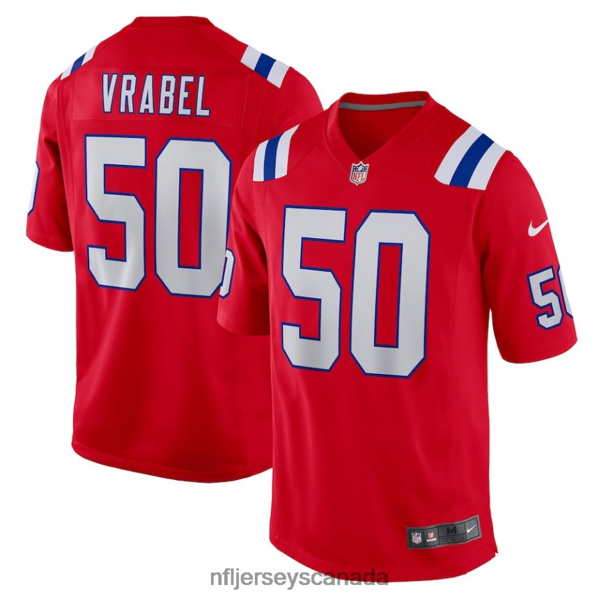 Men New England Patriots Mike Vrabel Nike Red Retired Player Alternate Game Jersey Clothing NFL TBXFR64157