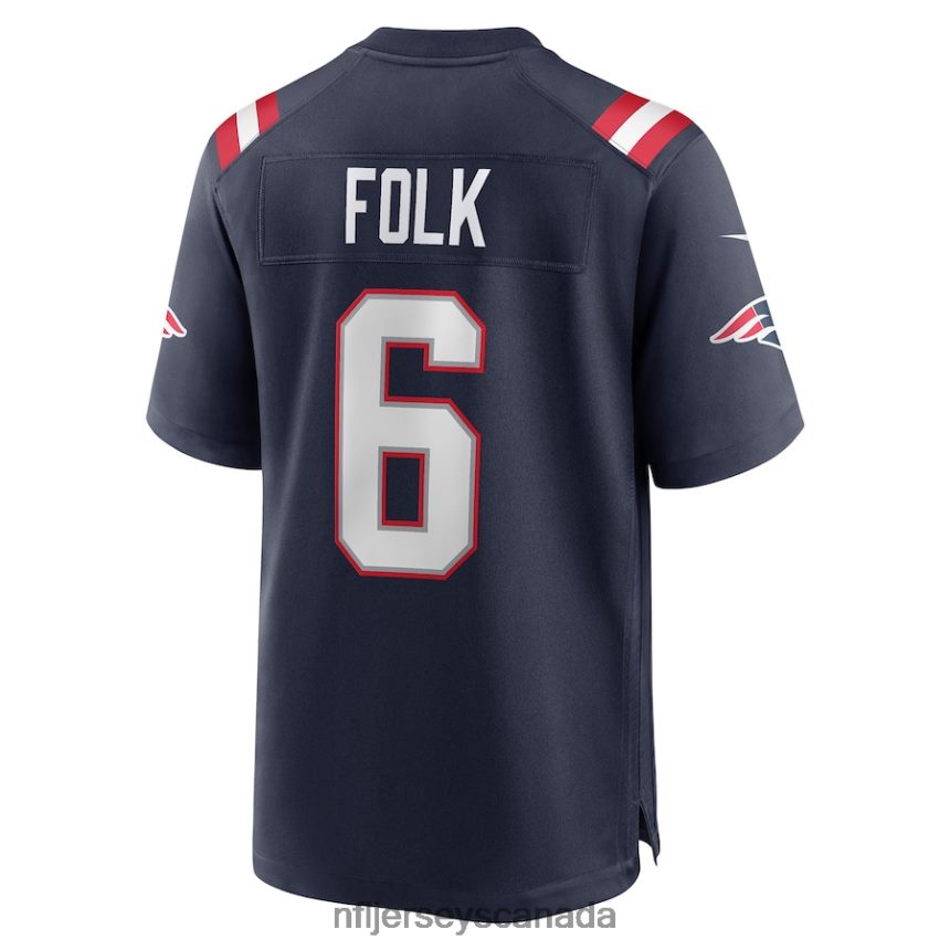 Men New England Patriots Nick Folk Nike Navy Game Jersey Clothing NFL TBXFR63634