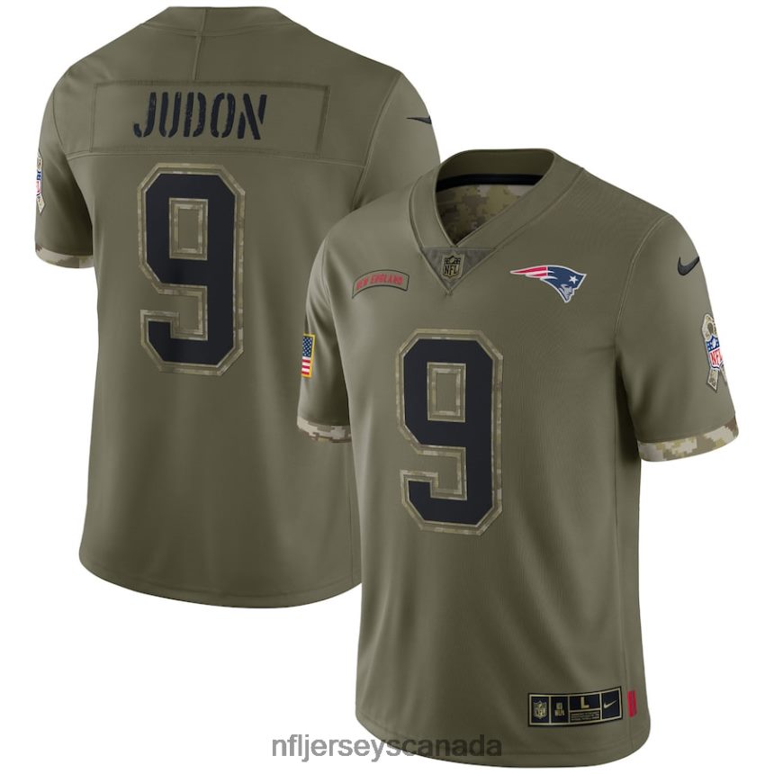 Men New England Patriots Nike Olive 2022 Salute To Service Limited Jersey Clothing NFL TBXFR61750