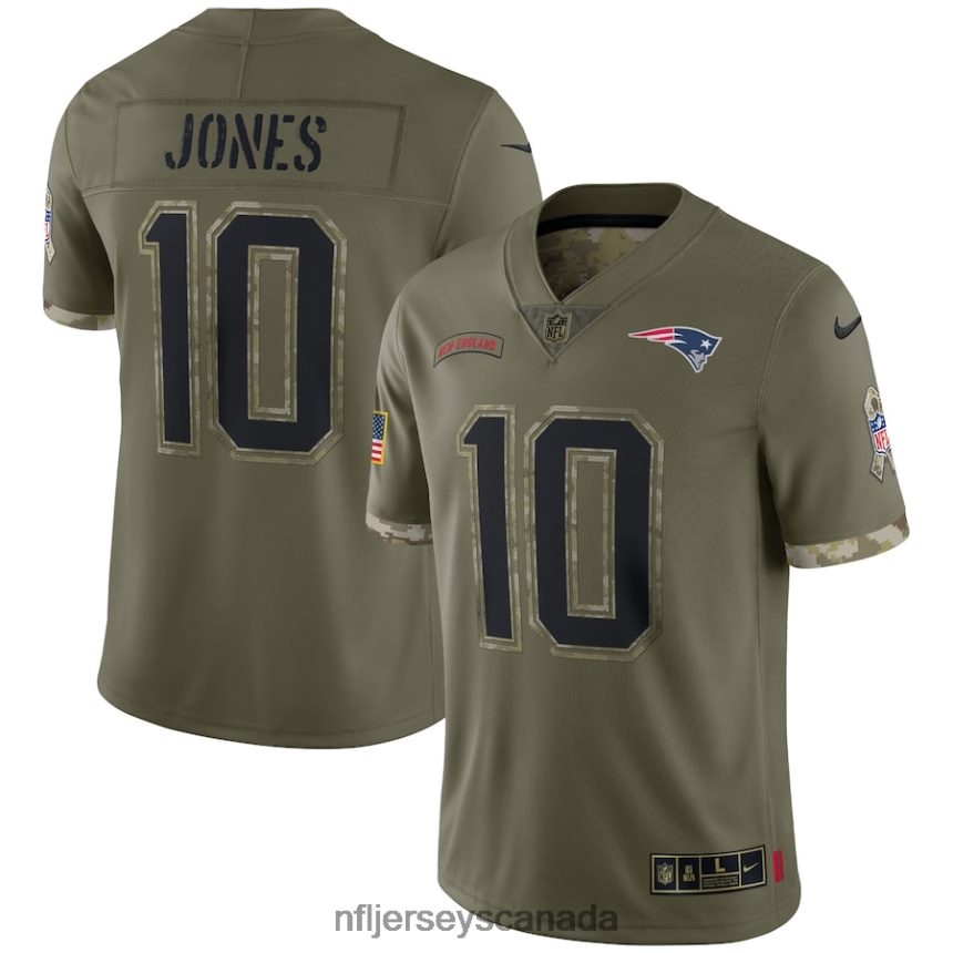 Men New England Patriots Nike Olive 2022 Salute To Service Limited Jersey Clothing NFL TBXFR63039