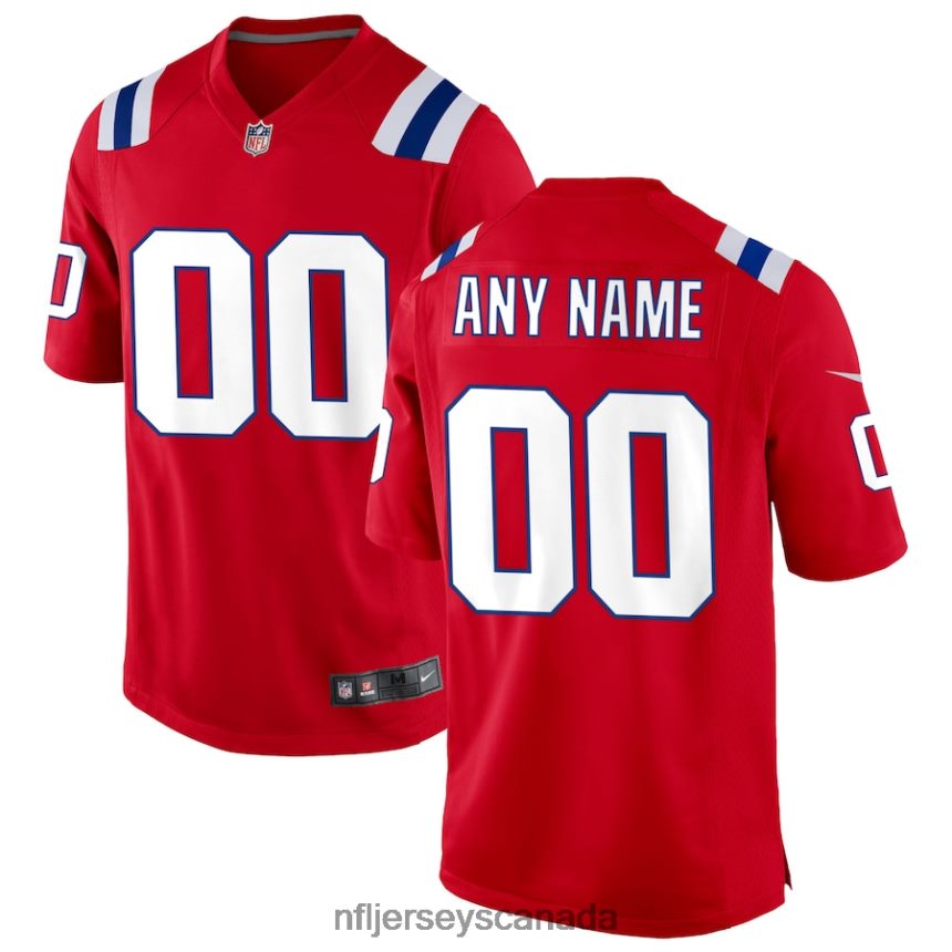 Men New England Patriots Nike Red Alternate Custom Jersey Clothing NFL TBXFR6319