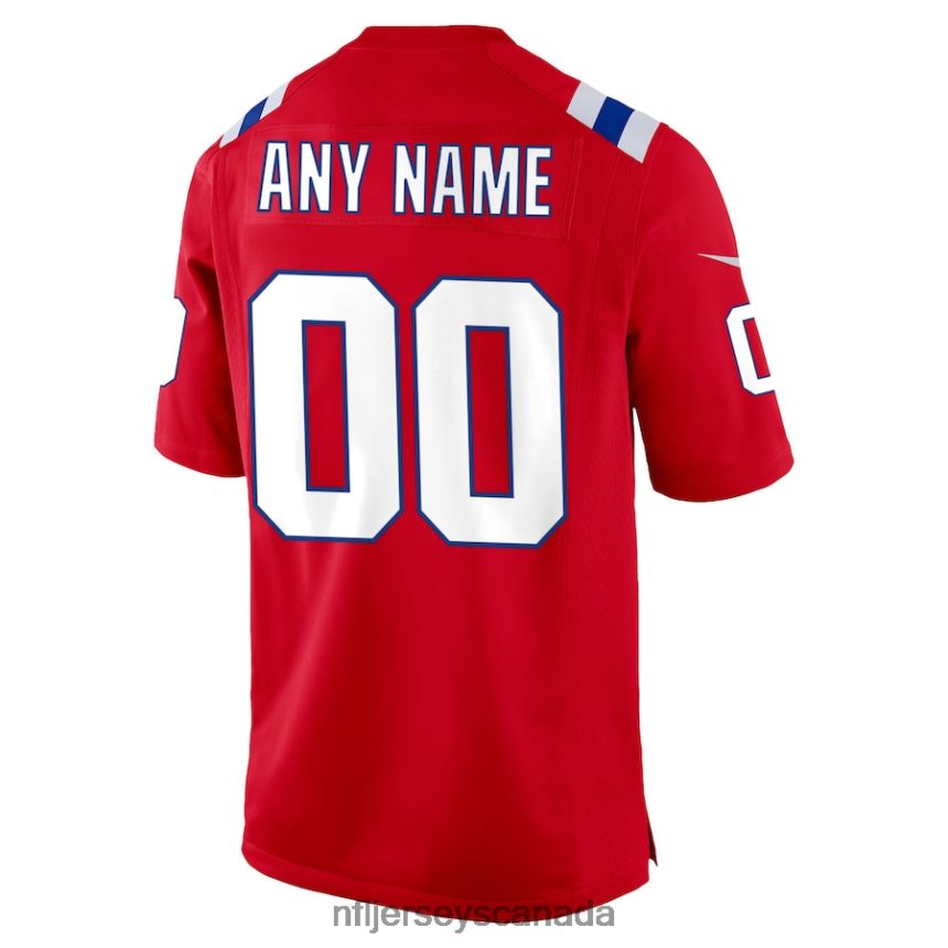Men New England Patriots Nike Red Alternate Custom Jersey Clothing NFL TBXFR6319