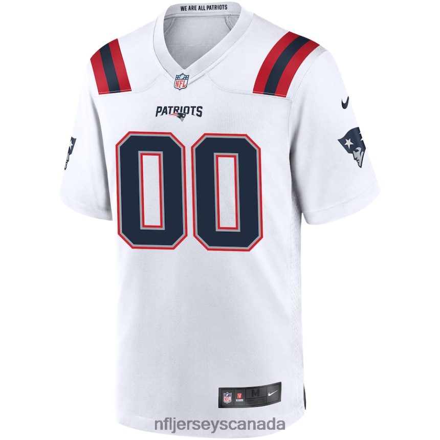 Men New England Patriots Nike White Custom Game Jersey Clothing NFL TBXFR6545