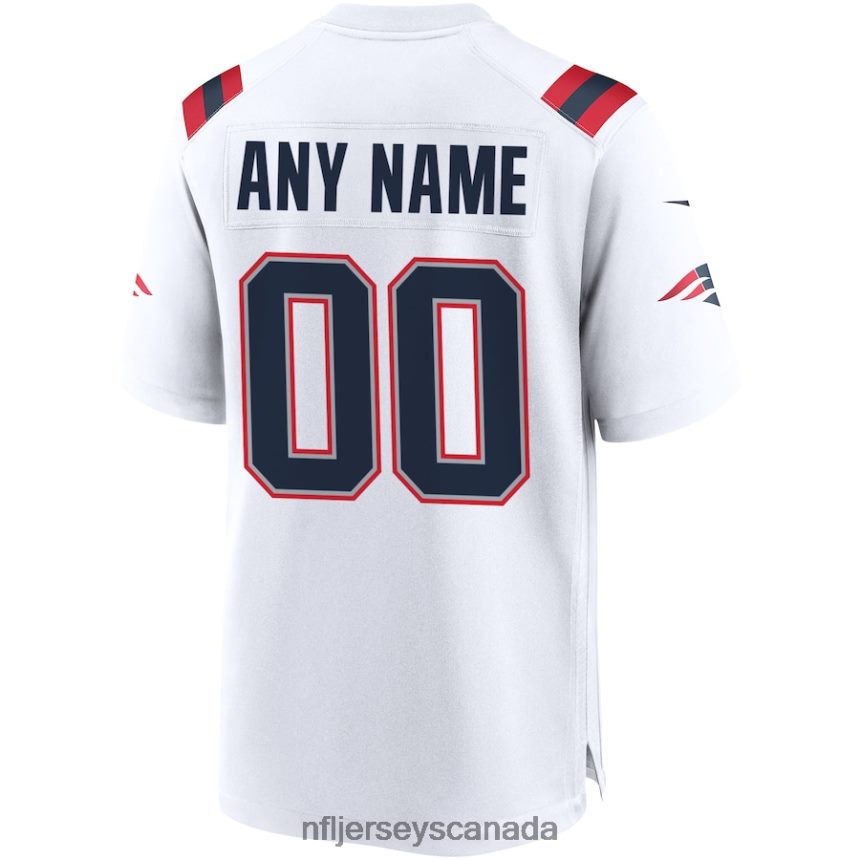 Men New England Patriots Nike White Custom Game Jersey Clothing NFL TBXFR6545
