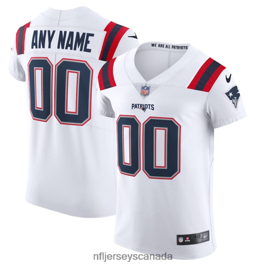 Men New England Patriots Nike White Vapor Elite Custom Jersey Clothing NFL TBXFR64822