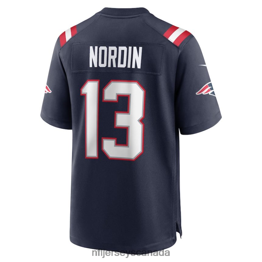 Men New England Patriots Quinn Nordin Nike Navy Game Player Jersey Clothing NFL TBXFR66806