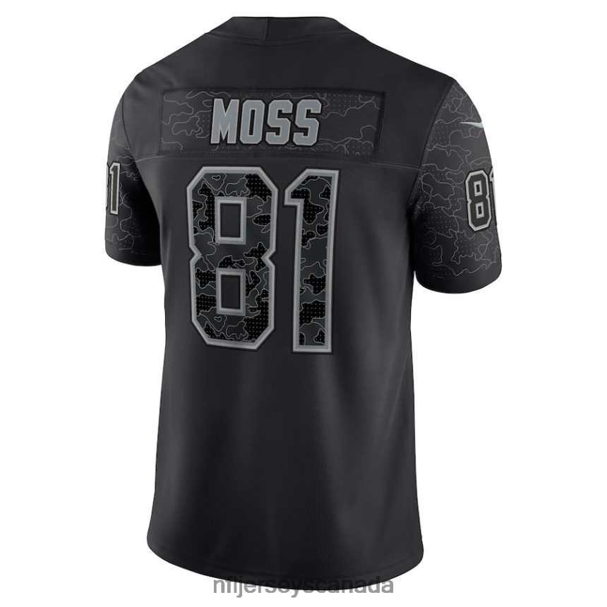 Men New England Patriots Randy Moss Nike Black Retired Player RFLCTV Limited Jersey Clothing NFL TBXFR6894