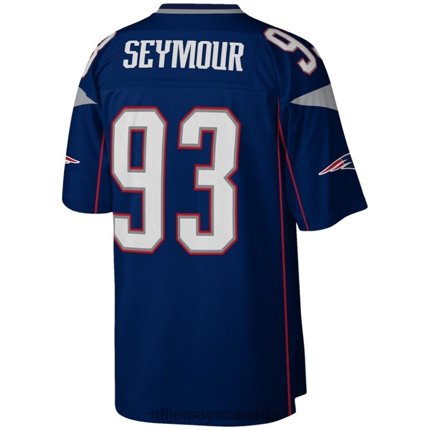 Men New England Patriots Richard Seymour Mitchell  Ness Navy 2003 Legacy Replica Jersey Clothing NFL TBXFR61847