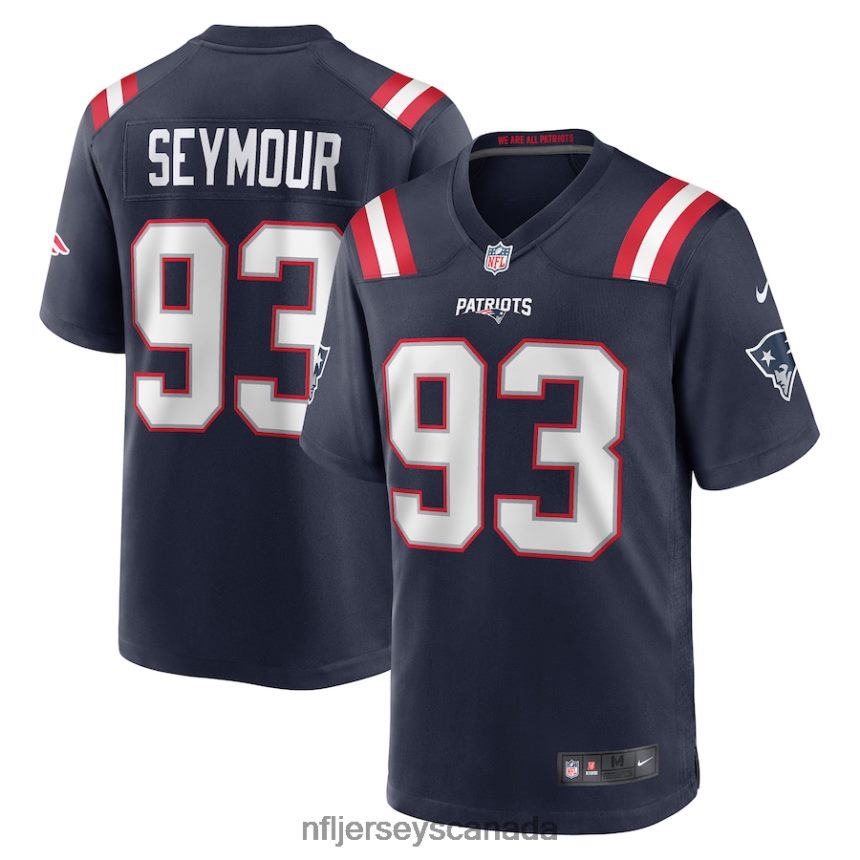 Men New England Patriots Richard Seymour Nike Navy Retired Player Game Jersey Clothing NFL TBXFR64156