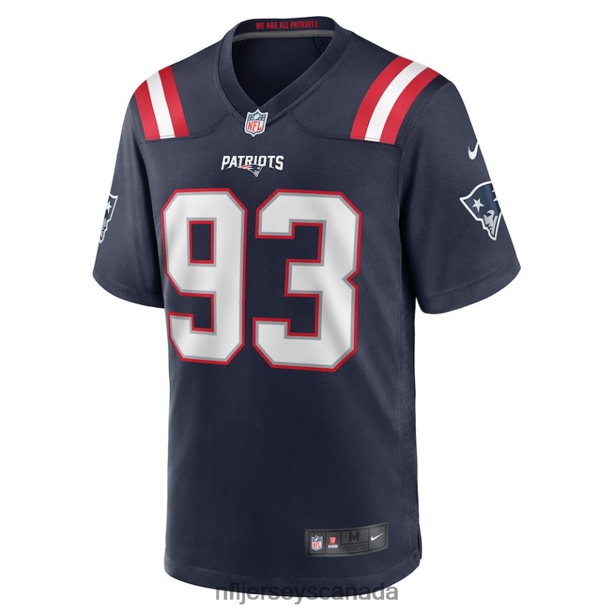 Men New England Patriots Richard Seymour Nike Navy Retired Player Game Jersey Clothing NFL TBXFR64156