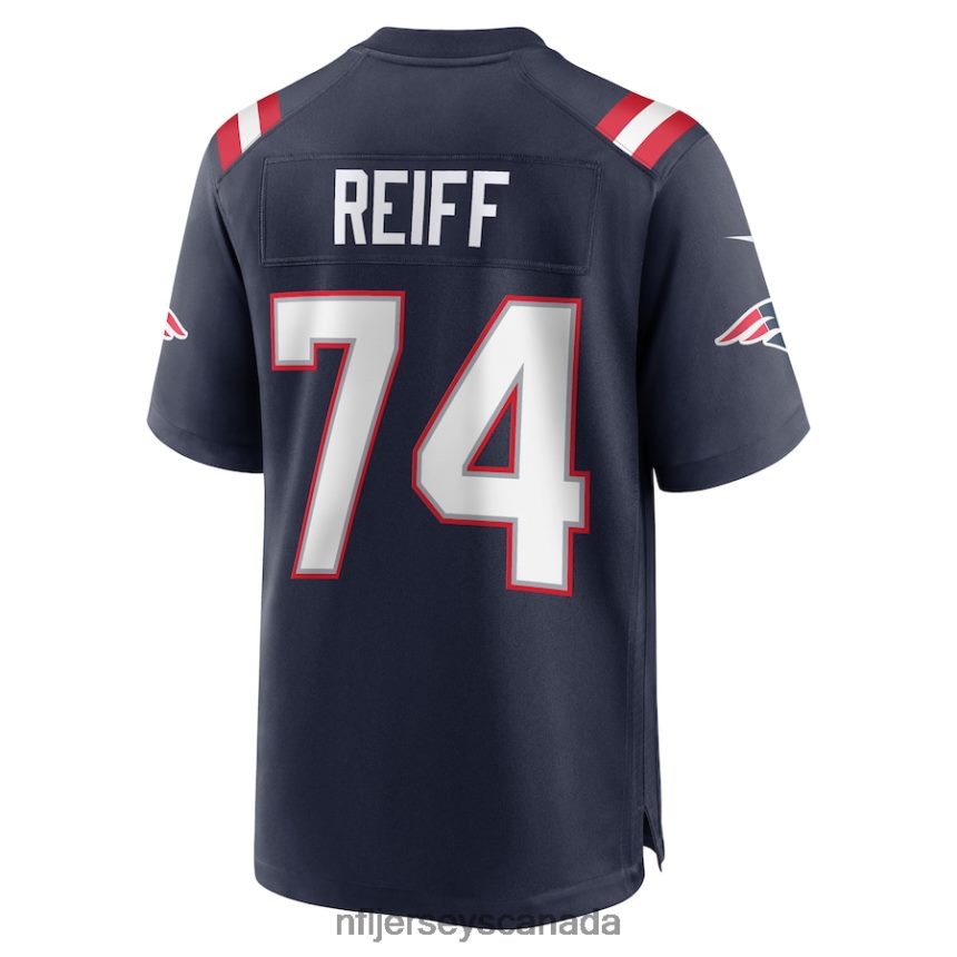 Men New England Patriots Riley Reiff Nike Navy Game Jersey Clothing NFL TBXFR64915