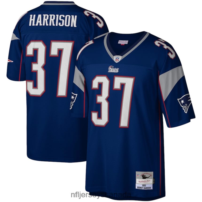 Men New England Patriots Rodney Harrison Mitchell  Ness Navy Legacy Replica Jersey Clothing NFL TBXFR61815