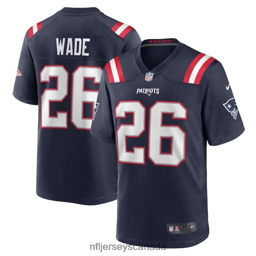 Men New England Patriots Shaun Wade Nike Navy Game Jersey Clothing NFL TBXFR64738