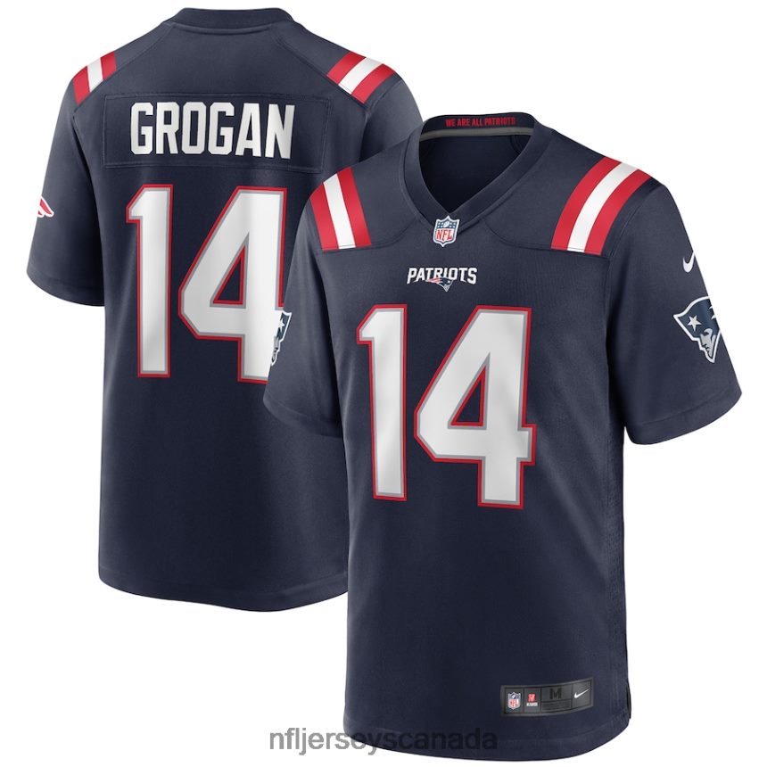 Men New England Patriots Steve Grogan Nike Navy Game Retired Player Jersey Clothing NFL TBXFR62702