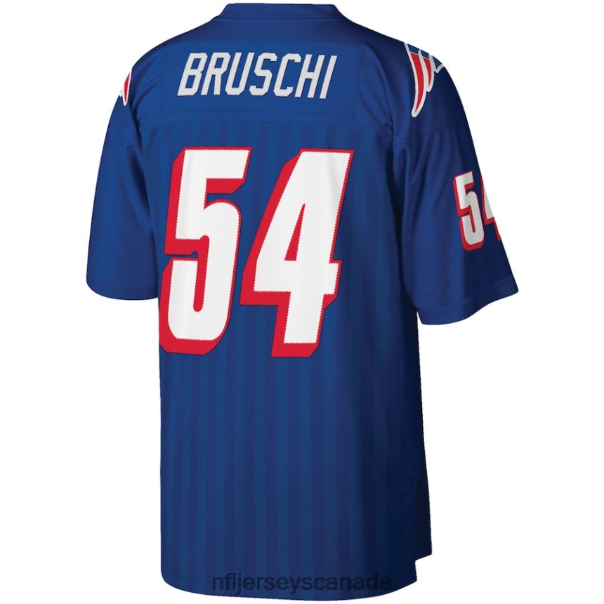 Men New England Patriots Tedy Bruschi Mitchell  Ness Royal Big  Tall 1996 Retired Player Replica Jersey Clothing NFL TBXFR61934