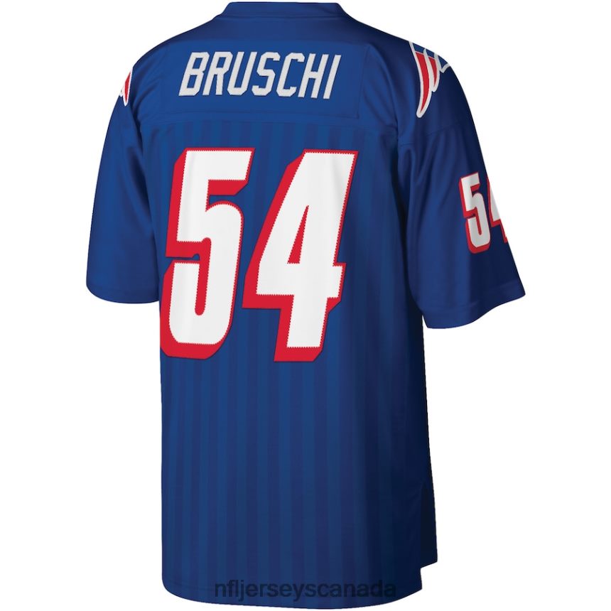 Men New England Patriots Tedy Bruschi Mitchell  Ness Royal Legacy Replica Jersey Clothing NFL TBXFR6498