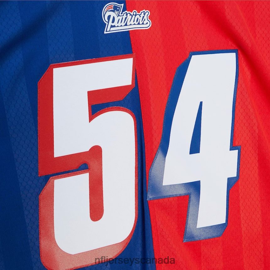 Men New England Patriots Tedy Bruschi Mitchell  Ness Royal/Red 1996 Split Legacy Replica Jersey Clothing NFL TBXFR62133