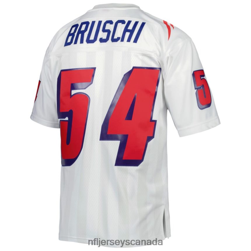 Men New England Patriots Tedy Bruschi Mitchell  Ness White 1996 Legacy Replica Jersey Clothing NFL TBXFR61481