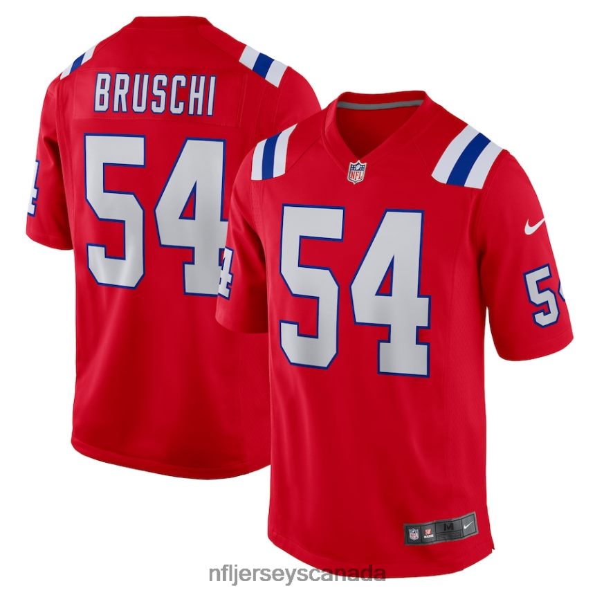 Men New England Patriots Tedy Bruschi Nike Red Retired Player Alternate Game Jersey Clothing NFL TBXFR6810