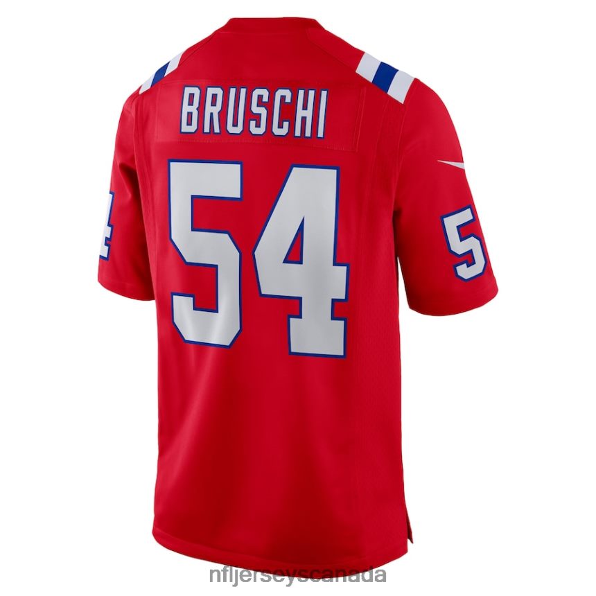 Men New England Patriots Tedy Bruschi Nike Red Retired Player Alternate Game Jersey Clothing NFL TBXFR6810