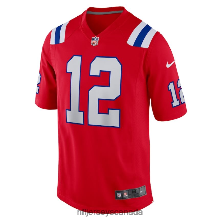 Men New England Patriots Tom Brady Nike Red Retired Game Jersey Clothing NFL TBXFR6323