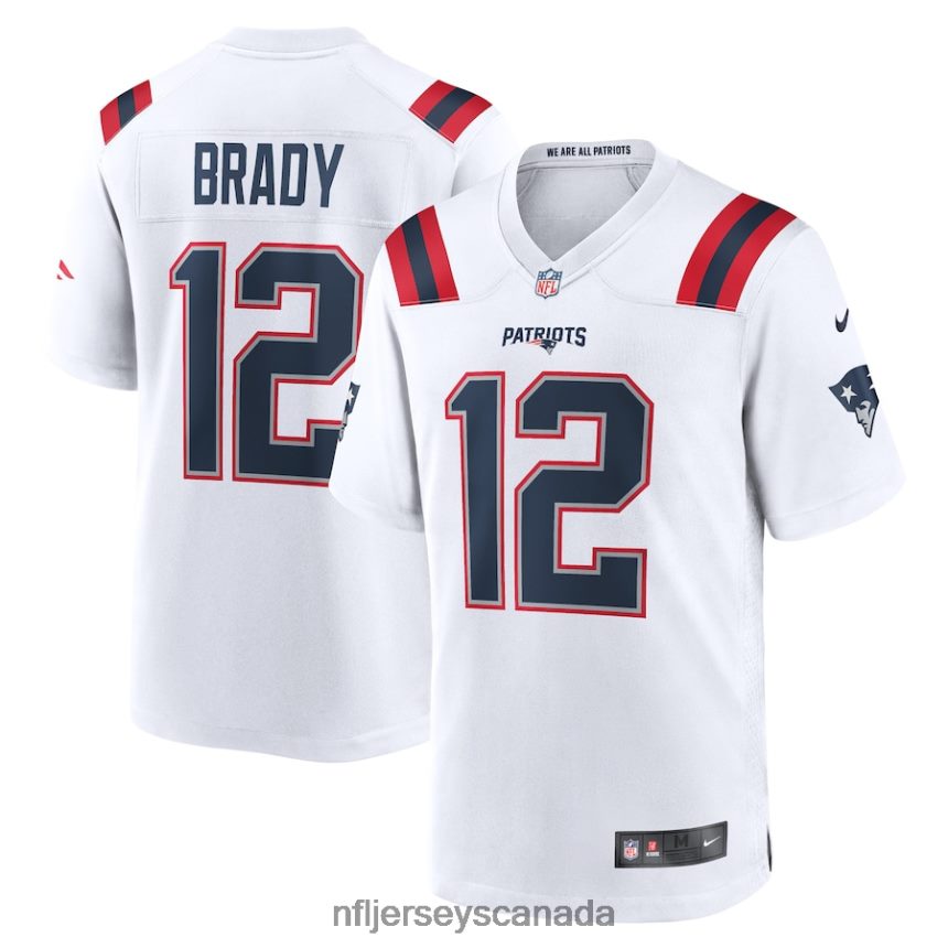 Men New England Patriots Tom Brady Nike White Retired Game Jersey Clothing NFL TBXFR6193