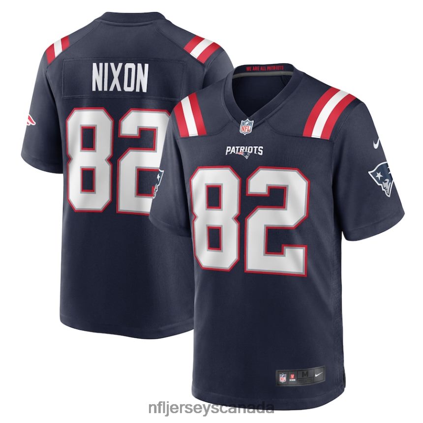 Men New England Patriots Tre Nixon Nike Navy Player Game Jersey Clothing NFL TBXFR64380