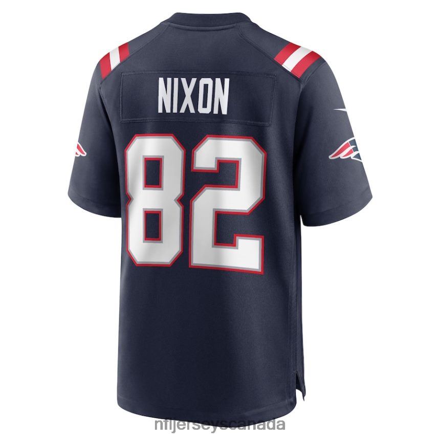 Men New England Patriots Tre Nixon Nike Navy Player Game Jersey Clothing NFL TBXFR64380