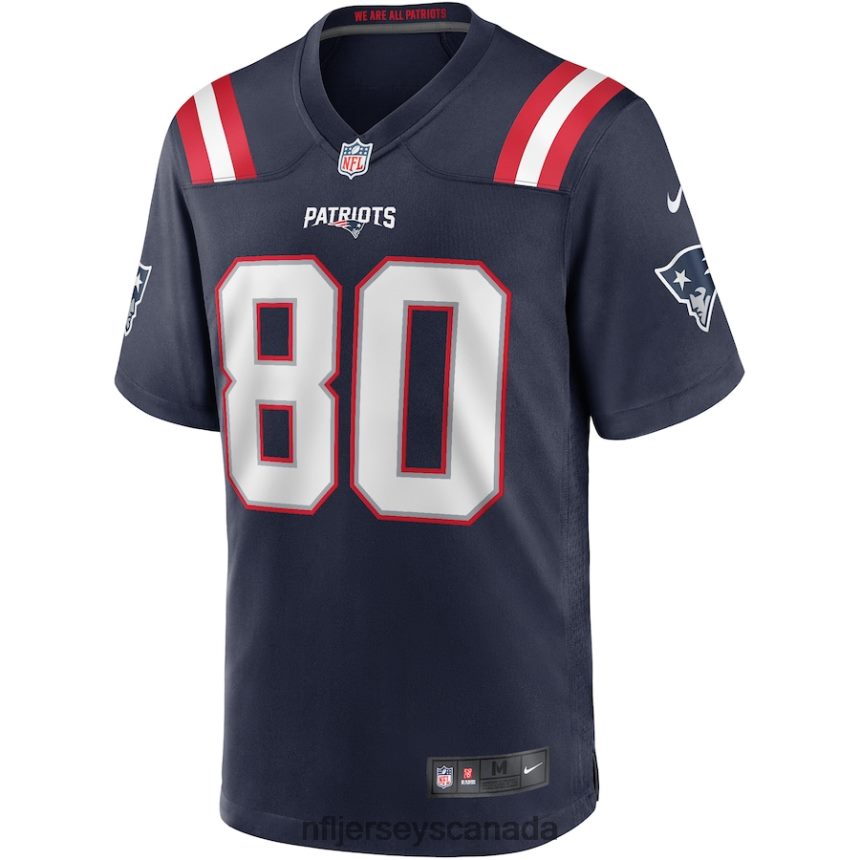 Men New England Patriots Troy Brown Nike Navy Game Retired Player Jersey Clothing NFL TBXFR65872