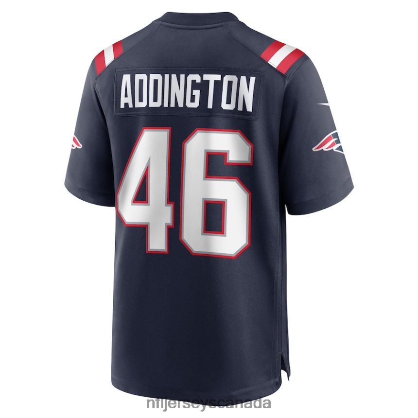 Men New England Patriots Tucker Addington Nike Navy Home Game Player Jersey Clothing NFL TBXFR64436