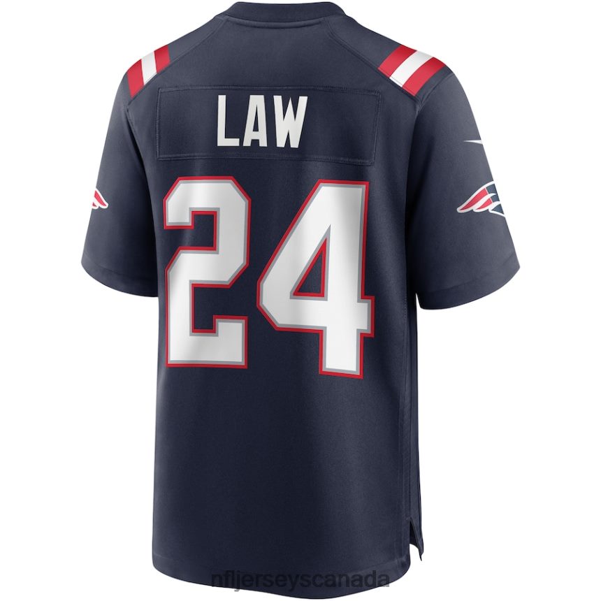 Men New England Patriots Ty Law Nike Navy Game Retired Player Jersey Clothing NFL TBXFR61263