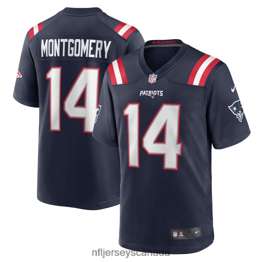 Men New England Patriots Ty Montgomery Nike Navy Player Game Jersey Clothing NFL TBXFR66813