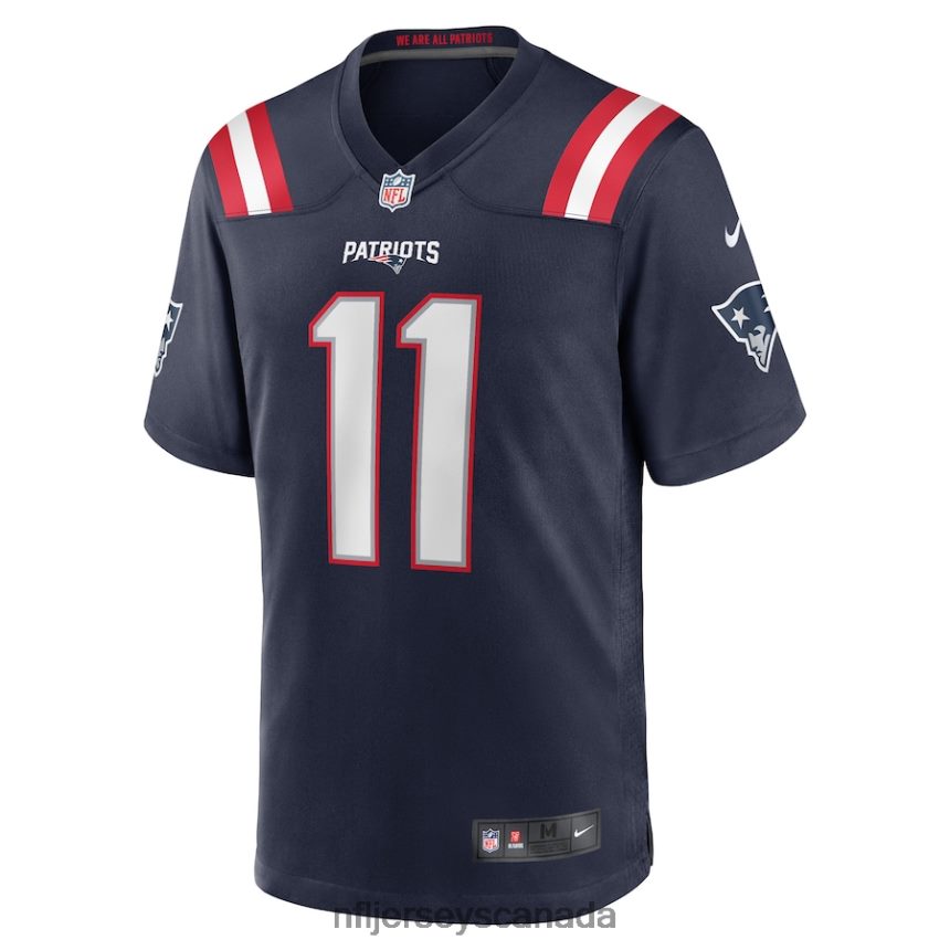 Men New England Patriots Tyquan Thornton Nike Navy Game Player Jersey Clothing NFL TBXFR62956