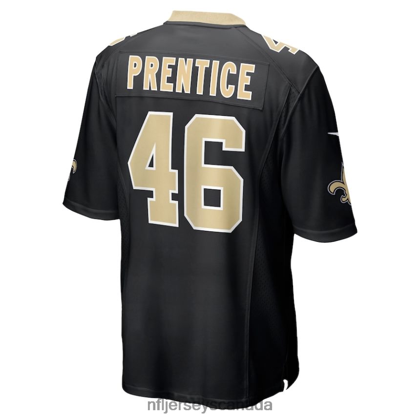 Men New Orleans Saints Adam Prentice Nike Black Game Player Jersey Clothing NFL TBXFR62388
