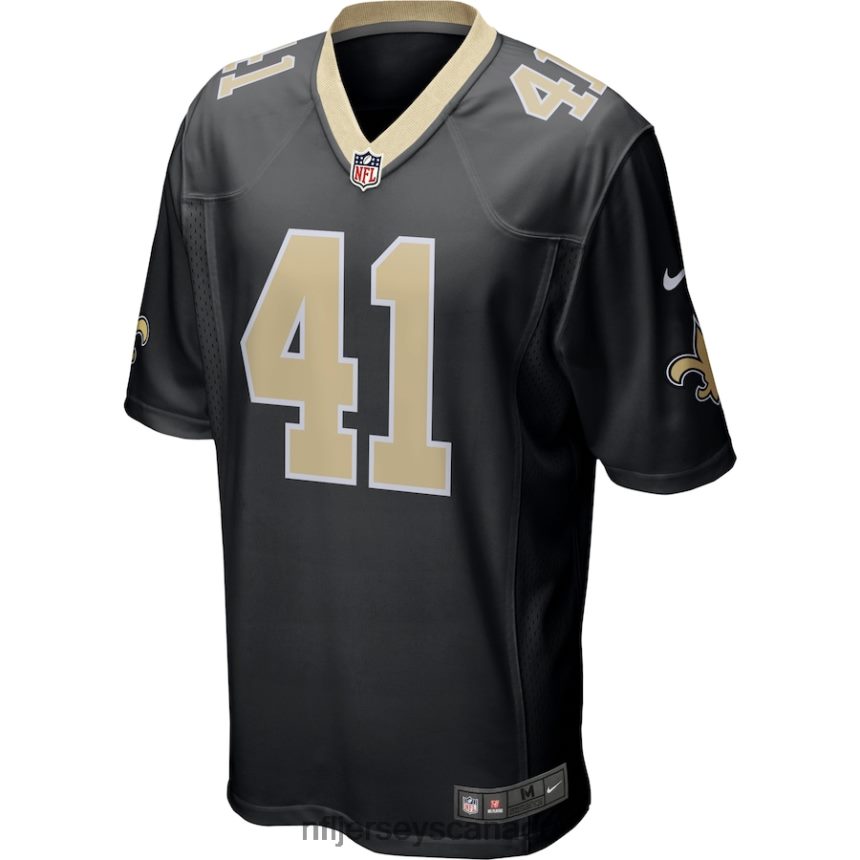 Men New Orleans Saints Alvin Kamara Nike Black Game Jersey Clothing NFL TBXFR6425