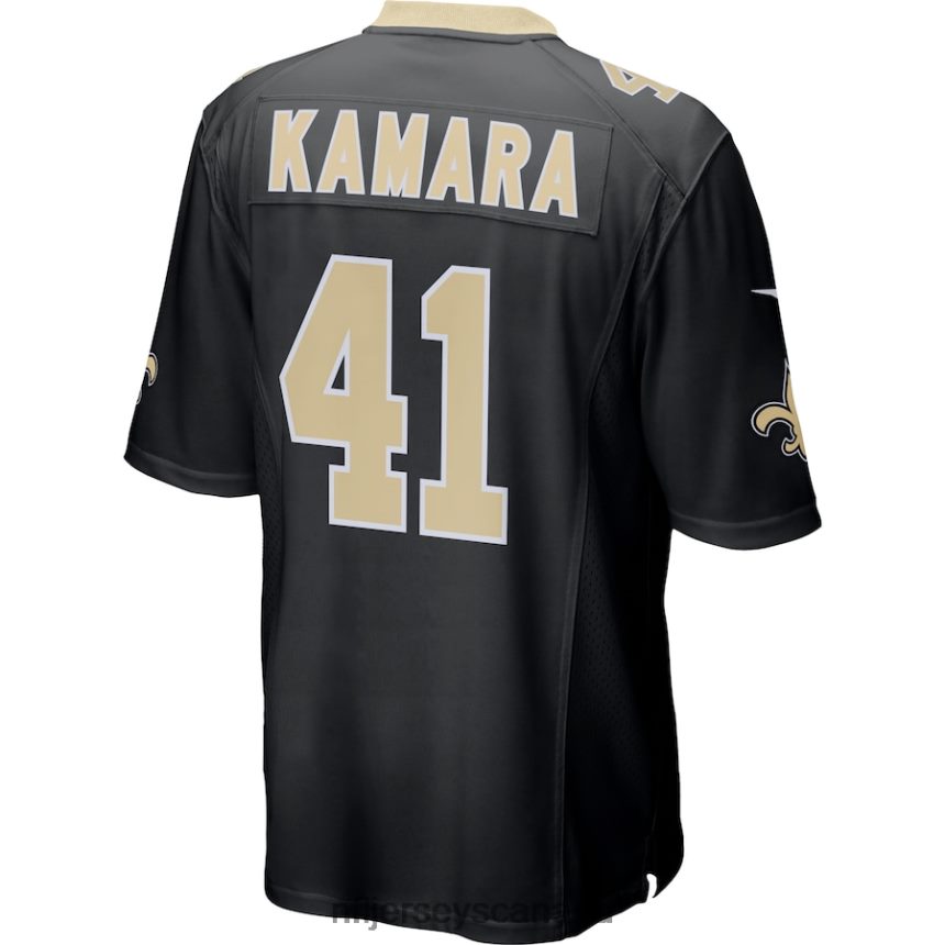 Men New Orleans Saints Alvin Kamara Nike Black Game Jersey Clothing NFL TBXFR6425