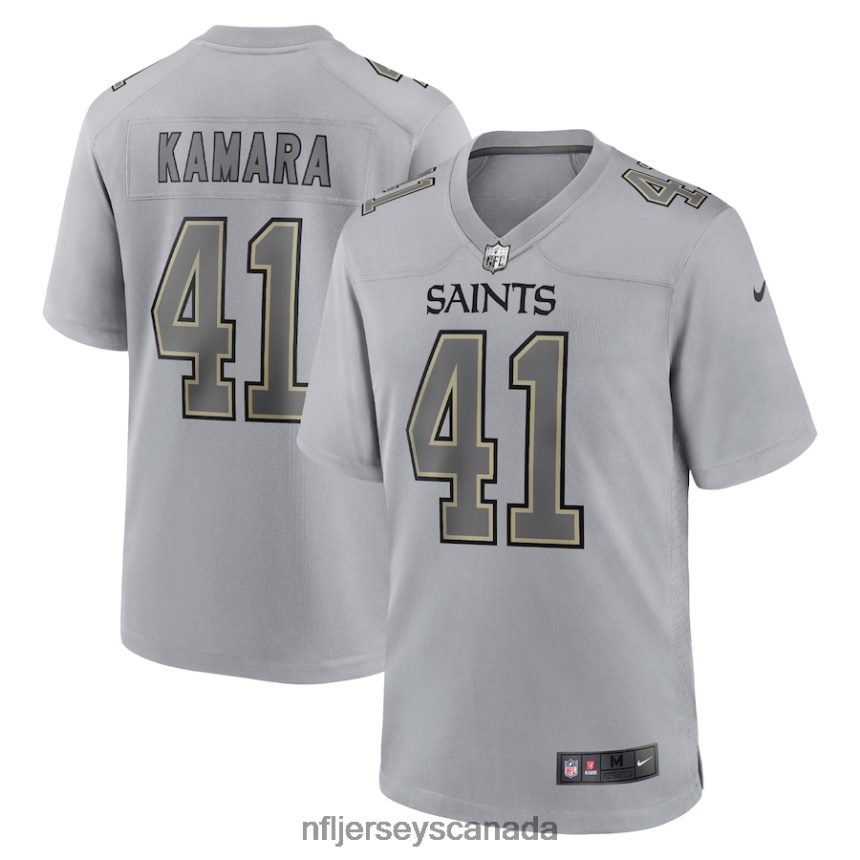 Men New Orleans Saints Alvin Kamara Nike Gray Atmosphere Fashion Game Jersey Clothing NFL TBXFR6758