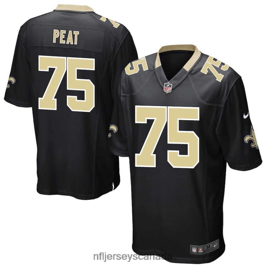 Men New Orleans Saints Andrus Peat Nike Black Game Player Jersey Clothing NFL TBXFR64096