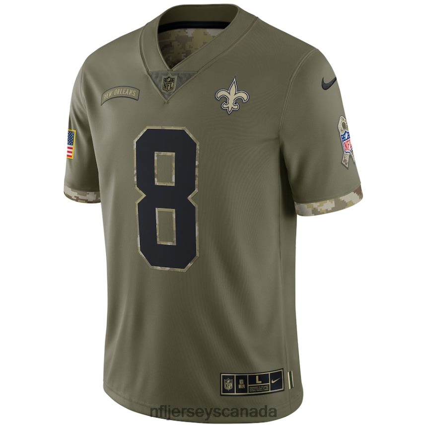 Men New Orleans Saints Archie Manning Nike Olive 2022 Salute To Service Retired Player Limited Jersey Clothing NFL TBXFR62905
