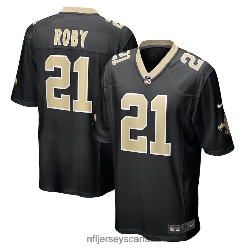 Men New Orleans Saints Bradley Roby Nike Black Game Jersey Clothing NFL TBXFR64147